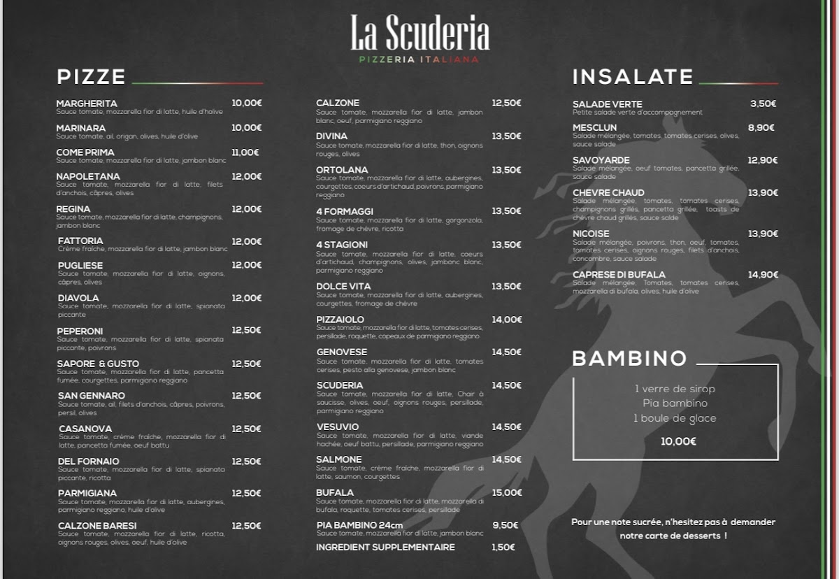 Menu Pizzeria La Scuderia-1